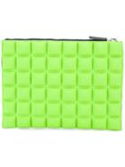 No Ka' Oi Textured Zipped Clutch, Women's, Green, Polyamide/spandex/elastane/polyurethane