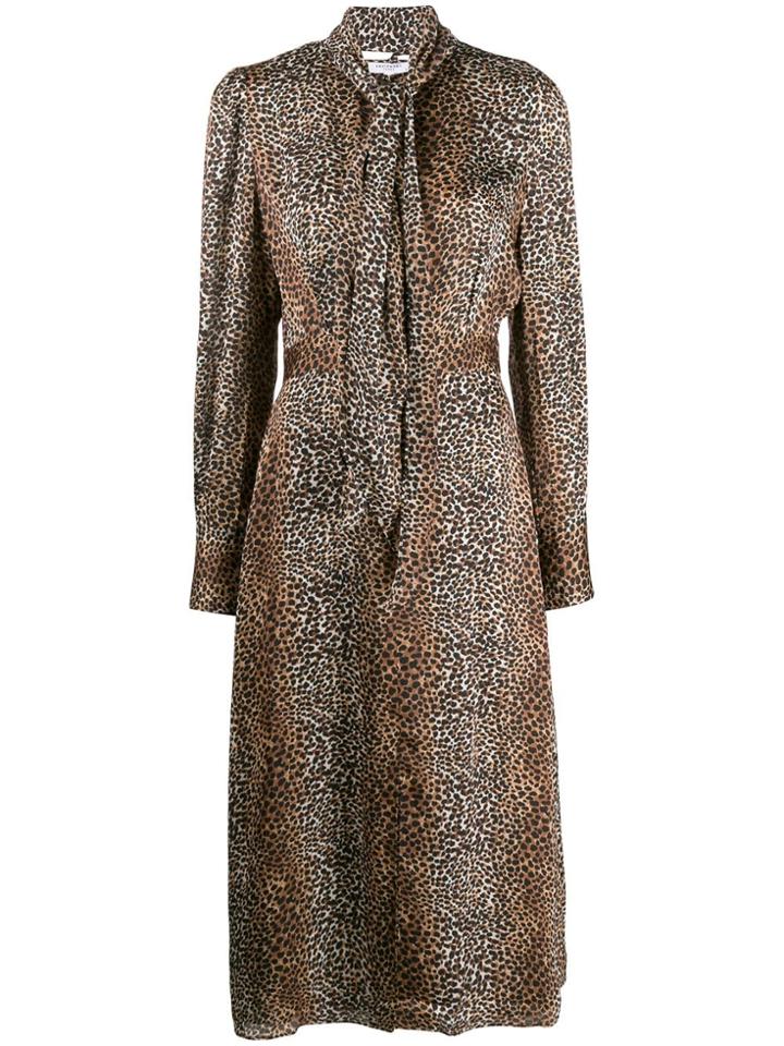 Equipment Animal Print Midi Dress - Black