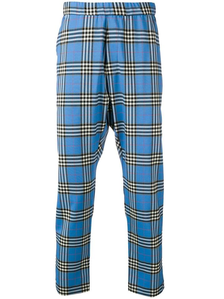 Barena Tartan Print Trousers - Blue