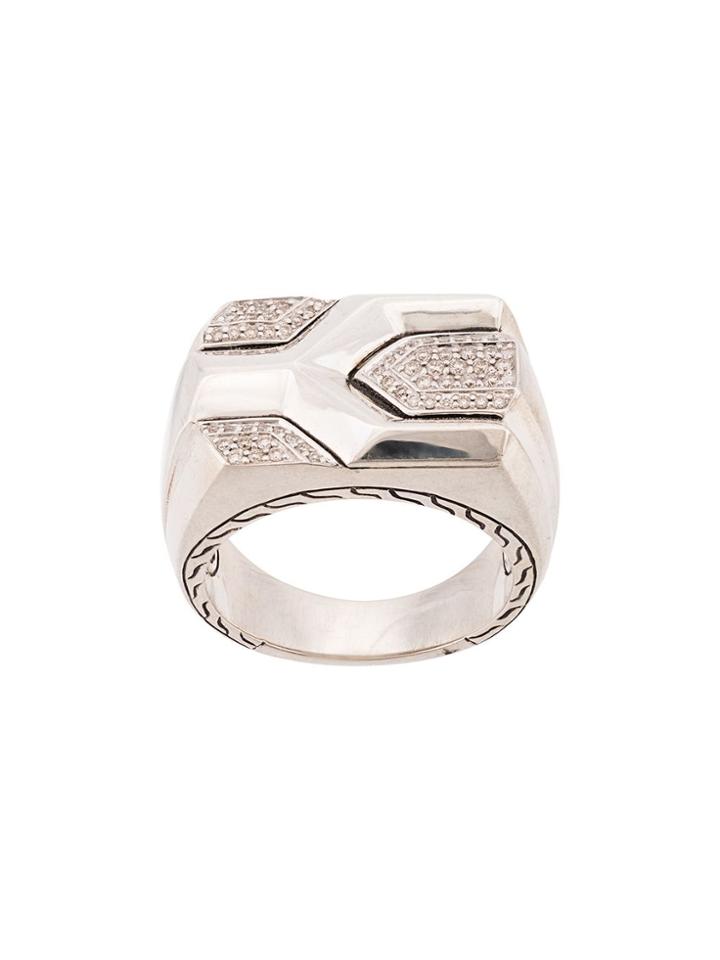 John Hardy Asli Classic Chain Link Diamond Pavé Ring - Silver