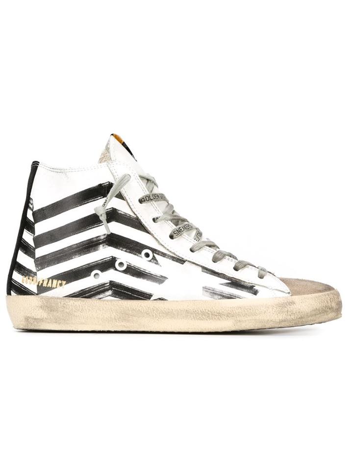 Golden Goose Deluxe Brand Francy Hi-top Sneakers, Men's, Size: 44, White, Leather/cotton/rubber