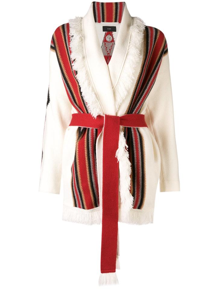 Alanui Fringed Trim Cardigan - White