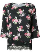 Liu Jo Floral Print Top - Black