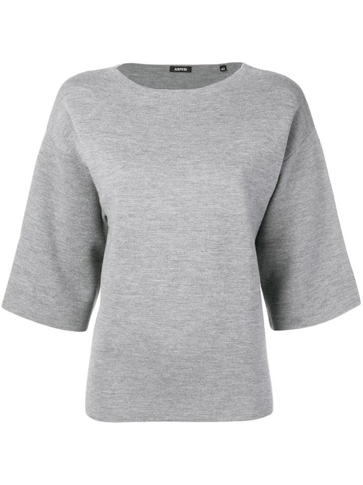 Aspesi Boxy-fit Knitted Top - Grey