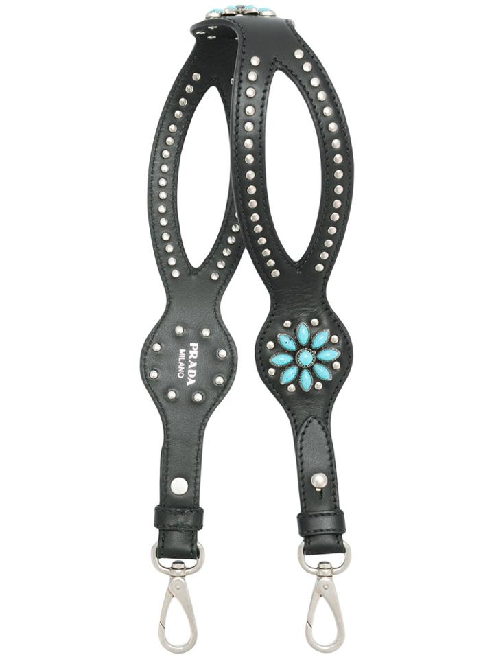 Prada Micro Studded Bag Strap - Black