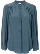 Closed Collarless Blouse - Blue