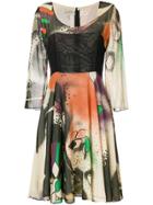 William Vintage 1969 Hand-painted Flared Dress - Multicolour