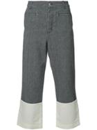 Loewe Contrast Hem Cropped Trousers - Grey