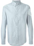 Moncler Gamme Bleu Jacquard Sleeve Detail Logo Button Down Shirt