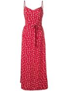 Hvn Josephine Long Slip Dress - Red