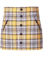 Veronica Beard Checked Mini Skirt - Yellow