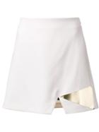 Jay Ahr Gold-tone Detail Slit Skirt, Women's, Size: 38, Yellow/orange, Wool