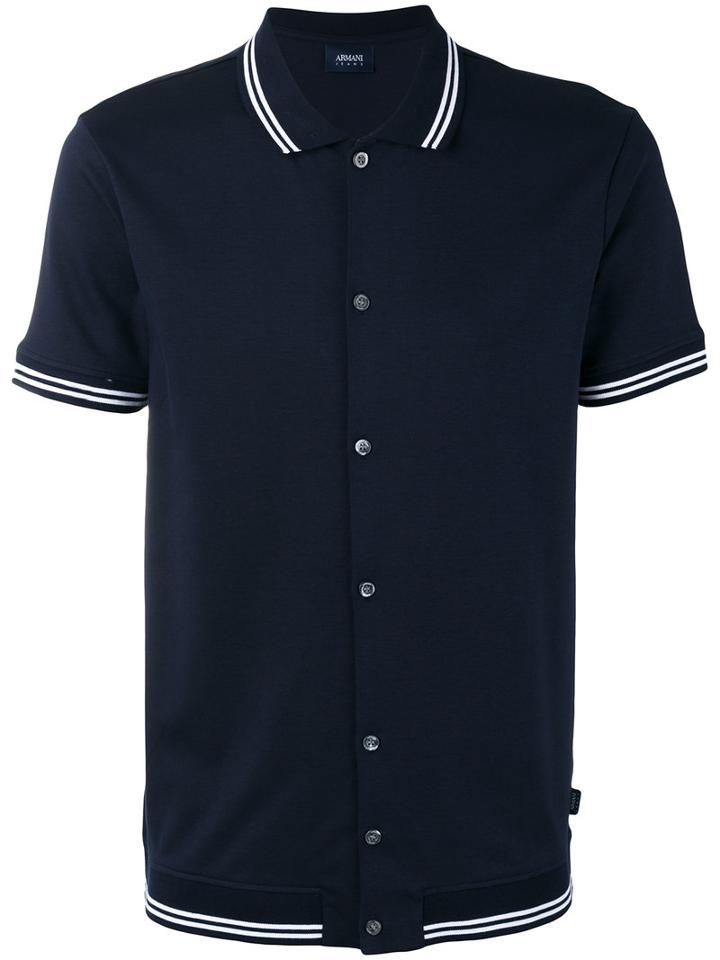 Armani Jeans Stripe-detail Polo Shirt, Men's, Size: Xl, Blue, Cotton