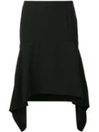 T By Alexander Wang Asymmetric Hem Skirt, Women's, Size: 1, Black, Polyester