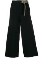 Falke Wide Leg Cropped Trousers - Black