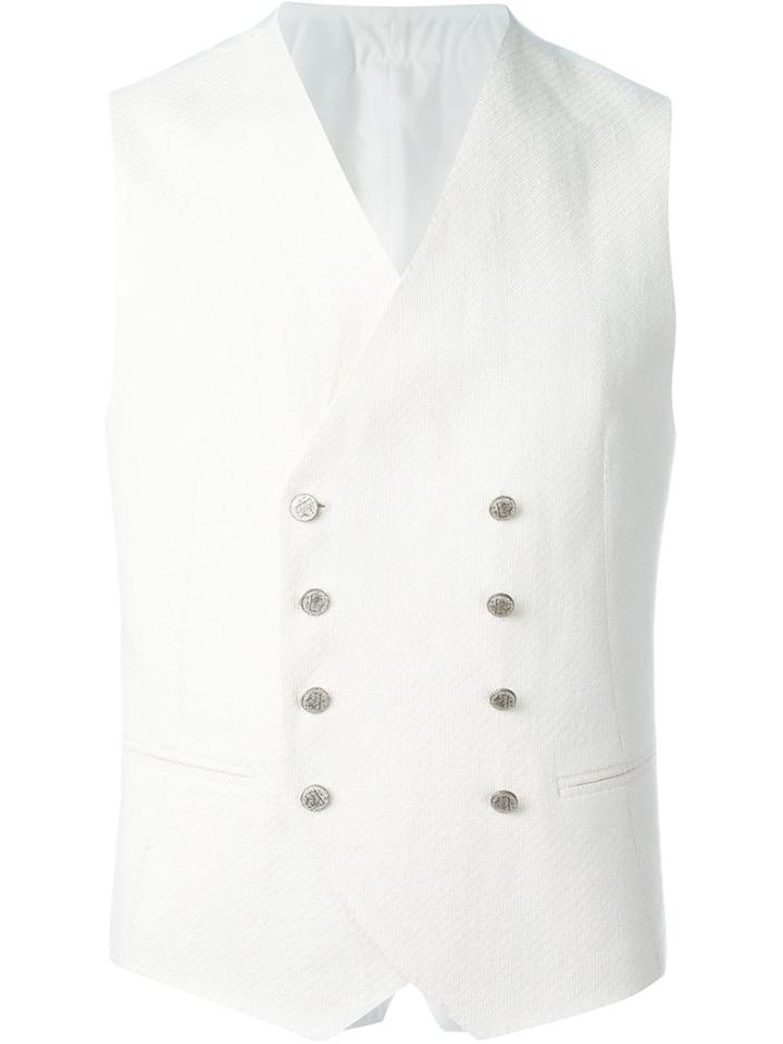 Tagliatore Jacquard Effect Double Breasted Waistcoat