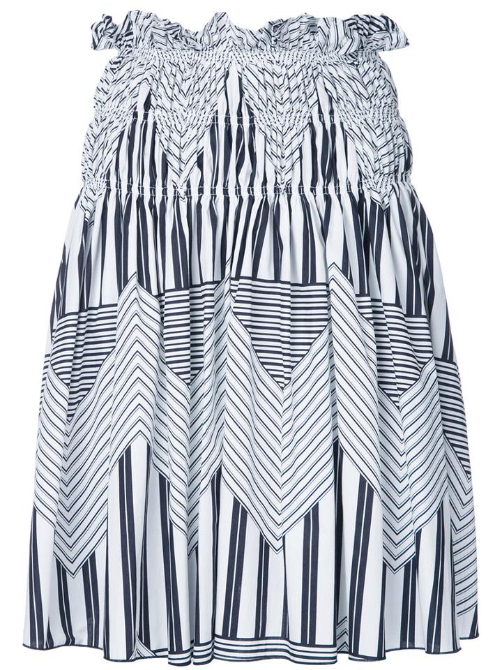 Msgm - Graphic Print Skirt - Women - Cotton - 38, White, Cotton