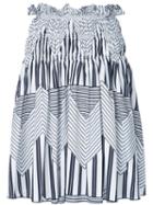 Msgm - Graphic Print Skirt - Women - Cotton - 38, White, Cotton