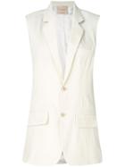 Erika Cavallini Tailored Longline Gilet - White