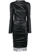 Tom Ford Faux-leather Fitted Dress - Black