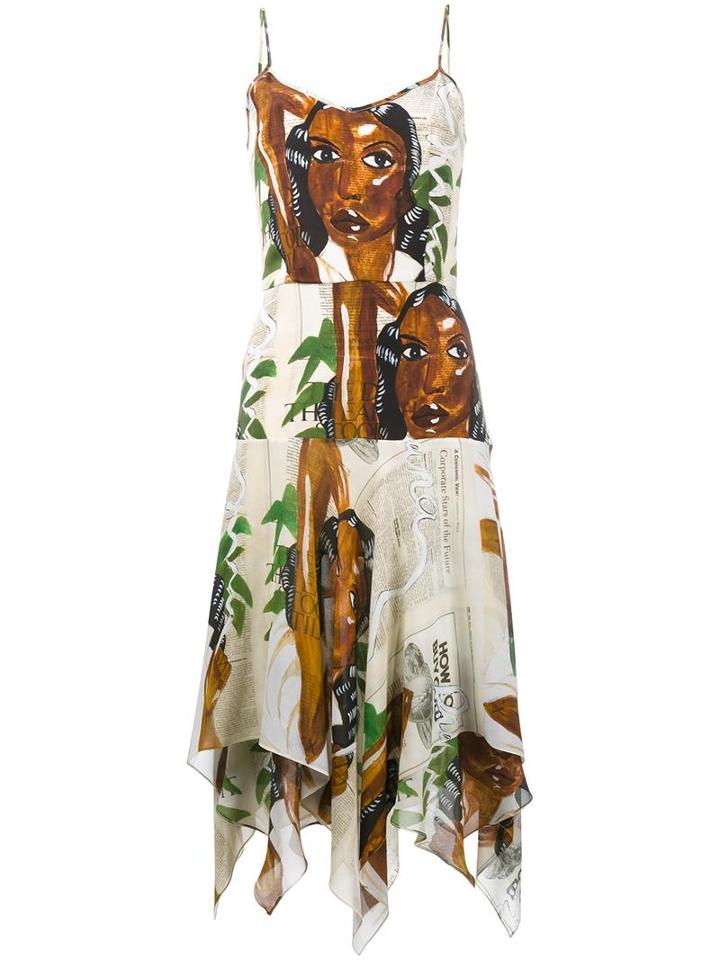 Tata Naka Diana Print Slip Dress, Women's, Size: 10, Silk/rayon