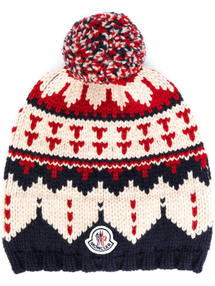 Moncler Pom Pom Knitted Hat - Multicolour