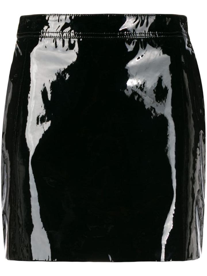 Saint Laurent Patent Leather Mini Skirt - Black