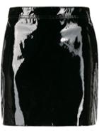 Saint Laurent Patent Leather Mini Skirt - Black