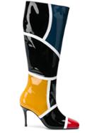 Dorateymur Colour Block Knee High Boots - Black