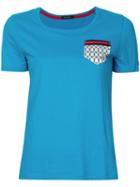 Loveless - Printed Patch Pocket T-shirt - Women - Cotton - 36, Blue, Cotton
