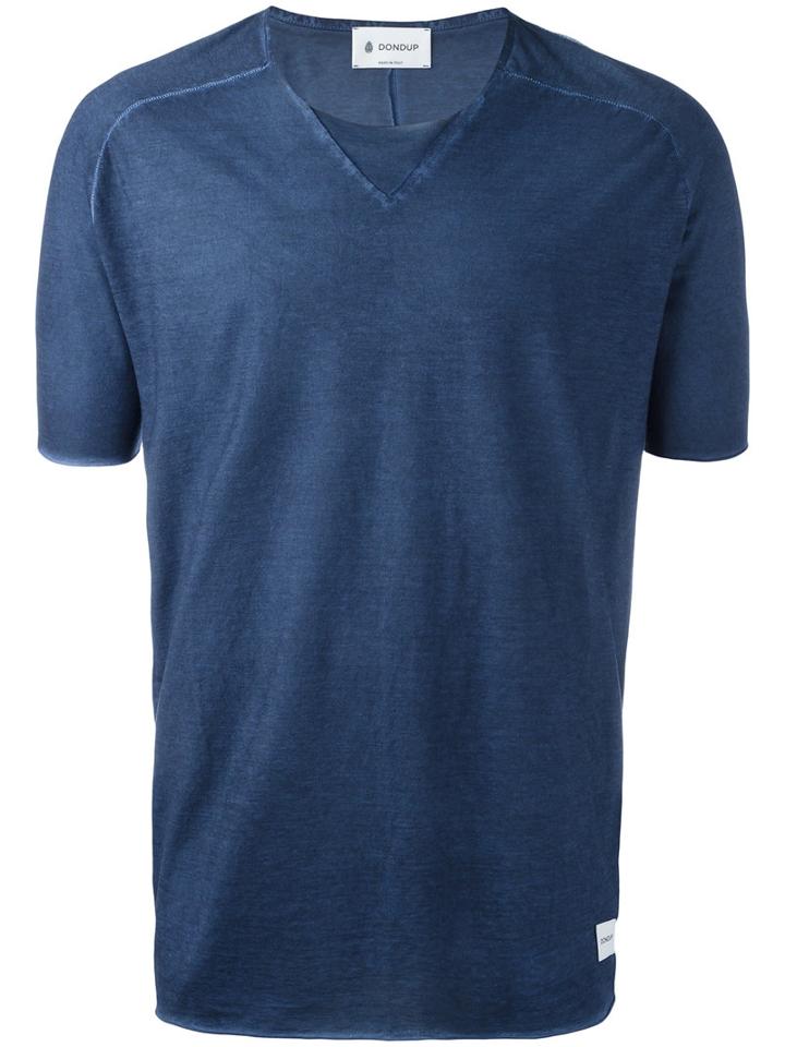 Dondup Flared T-shirt, Men's, Size: Xl, Blue, Cotton