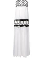 Tory Burch Tiered Geometric Embroidered Dress - White