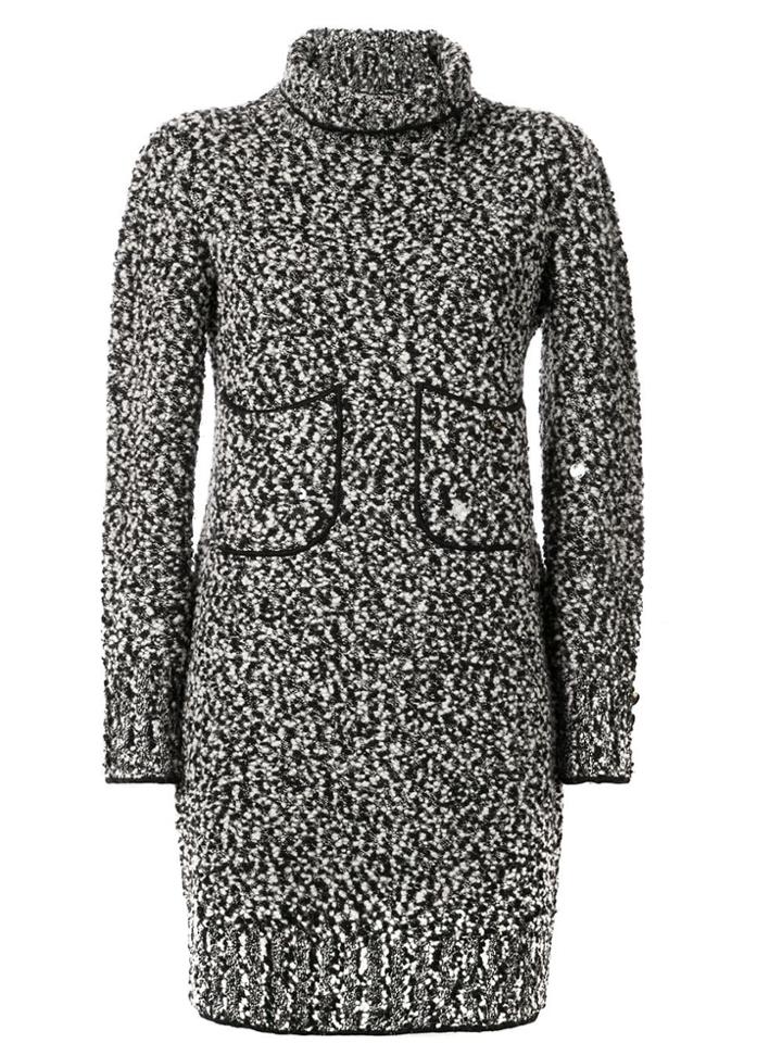 Chanel Pre-owned Long Sleeve Knit Dress - Black