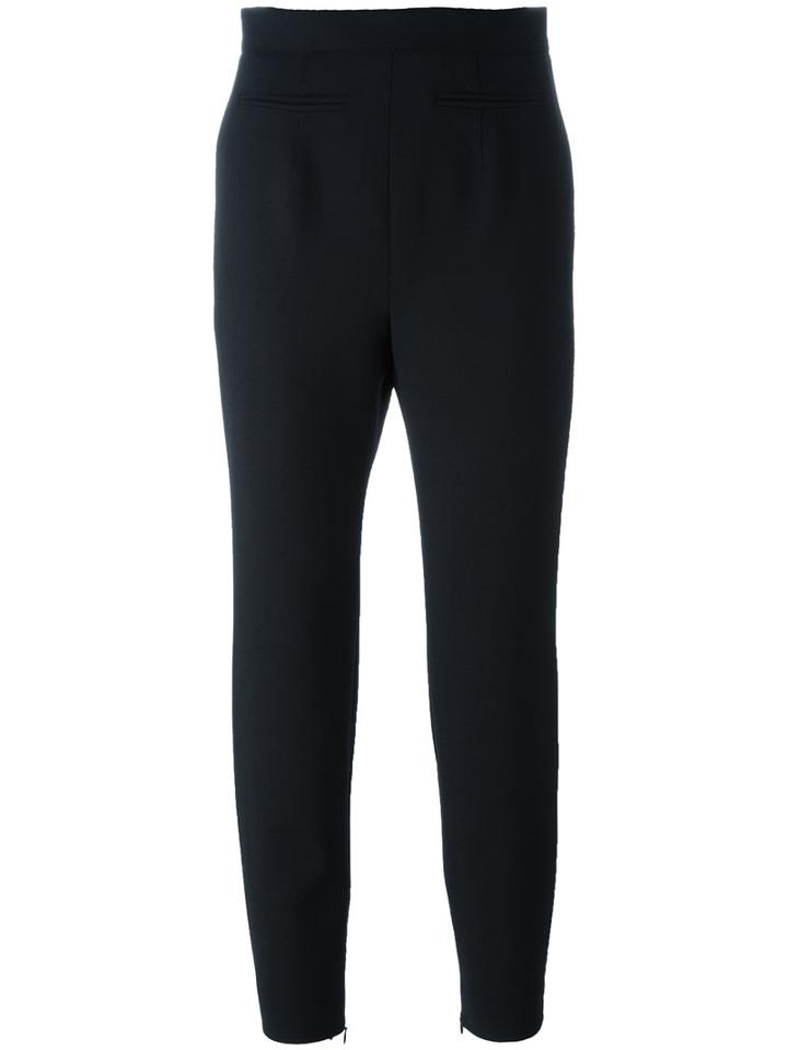 Alexander Mcqueen - High Waisted Cigarette Trousers - Women - Polyamide/spandex/elastane/wool - 38, Black, Polyamide/spandex/elastane/wool