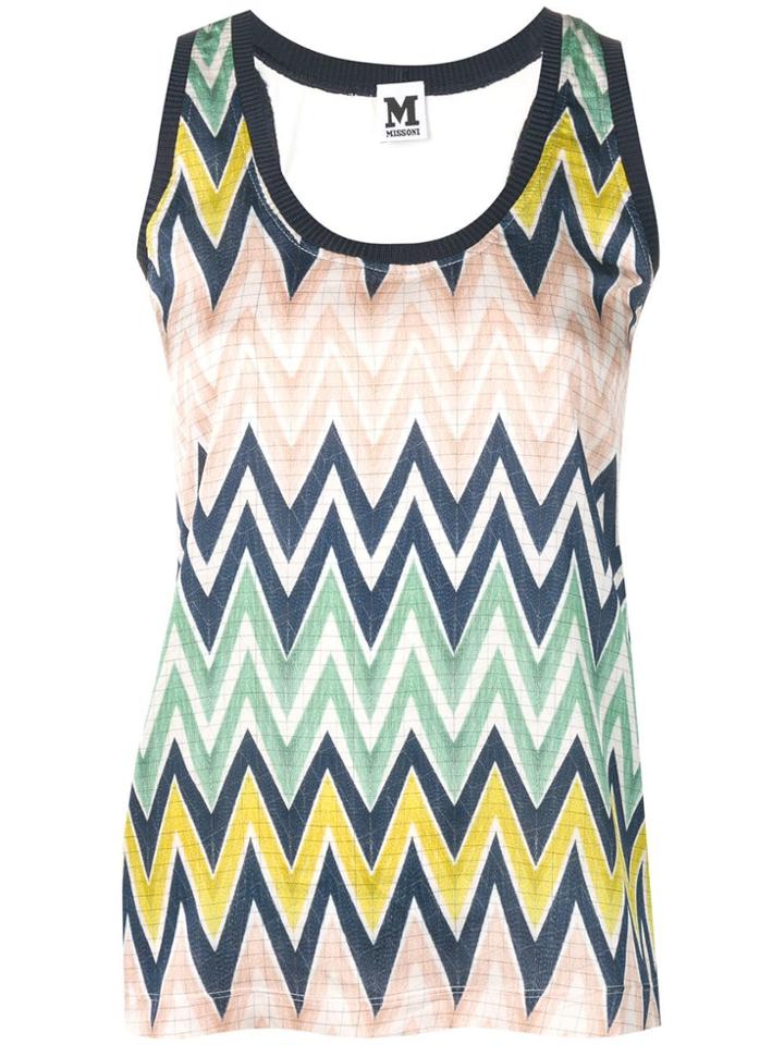 M Missoni Zigzag Print Tank Top - Blue