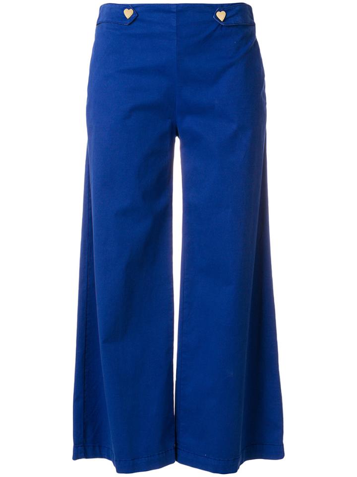 Love Moschino Wide Leg Cropped Pants - Blue