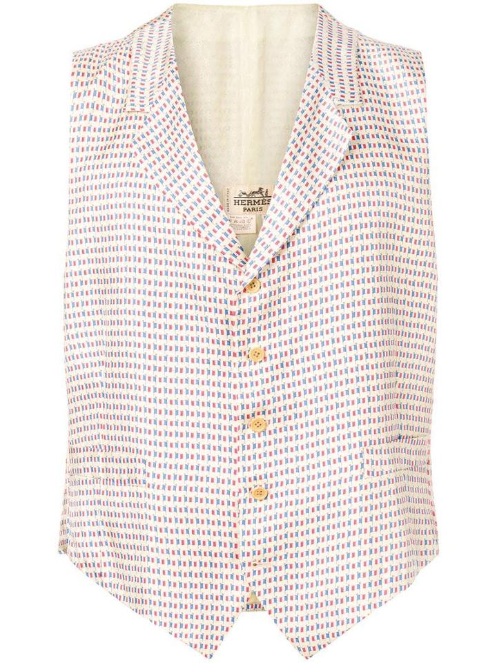 Hermès Pre-owned 1990's France Flag Vest - White