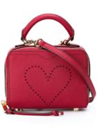 Rebecca Minkoff Perforated Heart Cross-body Bag, Women's, Red, Calf Leather/polyester