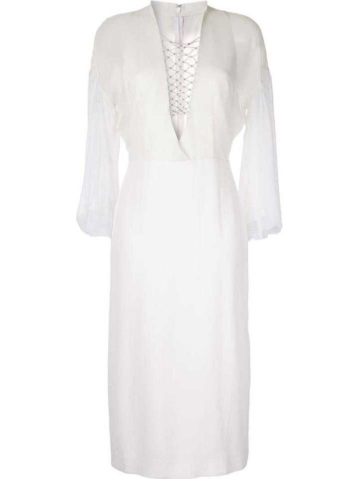 Dion Lee Lace-up Detail Midi Dress - White