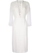 Dion Lee Lace-up Detail Midi Dress - White