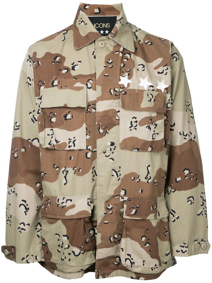 Icons - Camouflage Shirt - Men - Cotton - Xs, Brown, Cotton