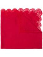 Valentino Tonal Lace Shawl - Red