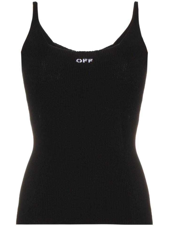 Off-white Cami Fitted Logo Top - Black