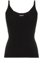 Off-white Cami Fitted Logo Top - Black