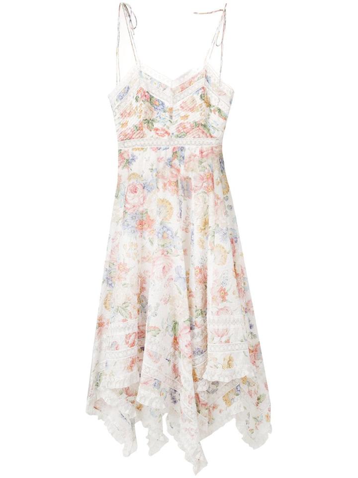 Zimmermann Floral Flared Dress - White
