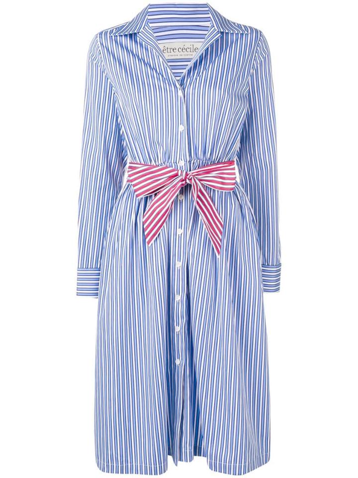 Être Cécile Striped Lauren Shirt Dress - Blue