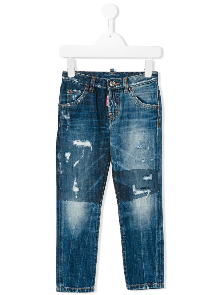 Dsquared2 Kids - Destroyed Effect Jeans - Kids - Cotton - 4 Yrs, Blue