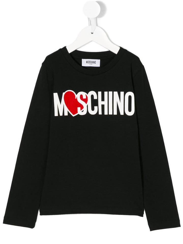 Moschino Kids - Heart Logo Top - Kids - Cotton/spandex/elastane - 12 Yrs, Black