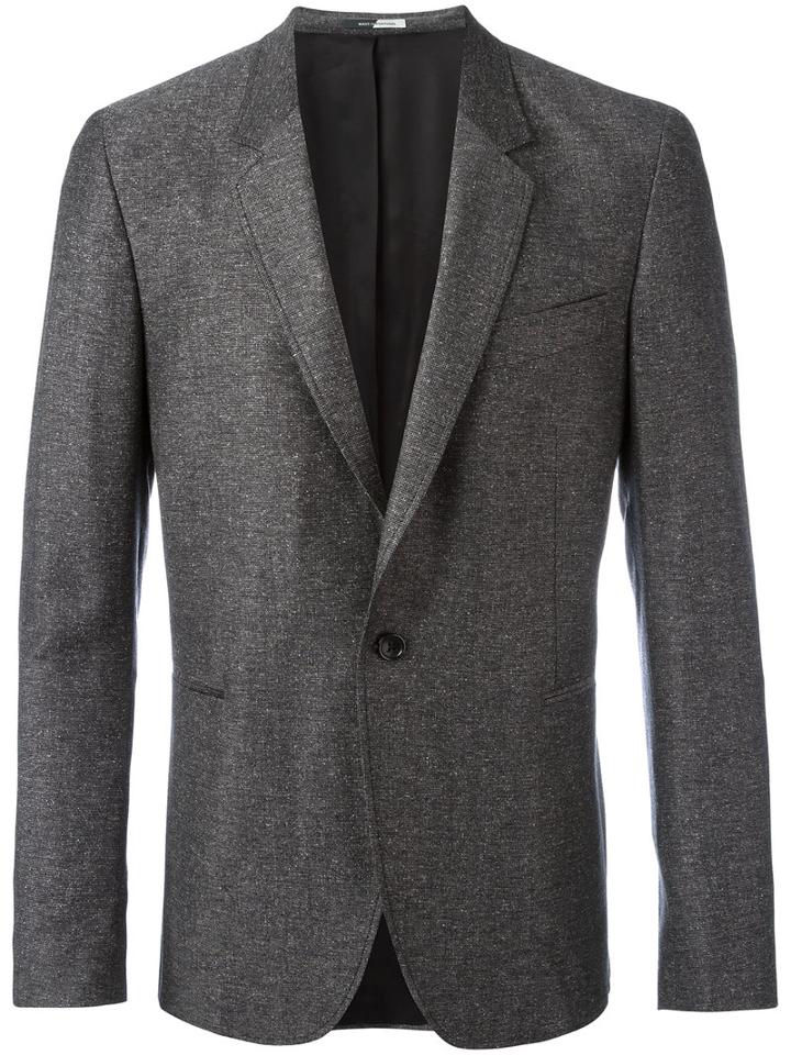 Ps By Paul Smith Woven Button Blazer, Men's, Size: 38, Grey, Silk/wool/viscose