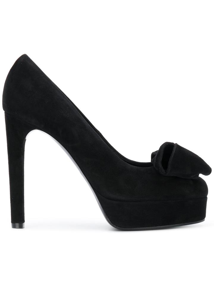 Casadei Bow Detail Platform Pumps - Black